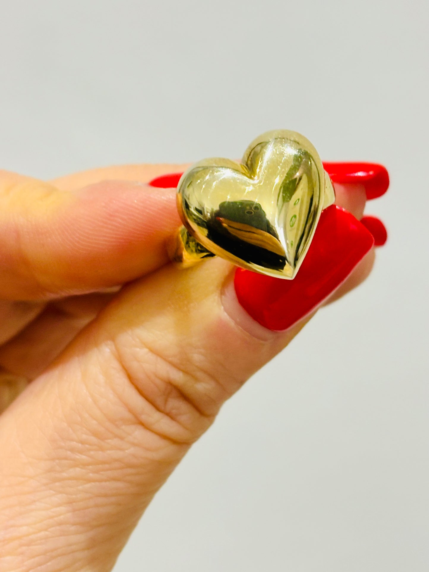 Anello cuore bombè argento